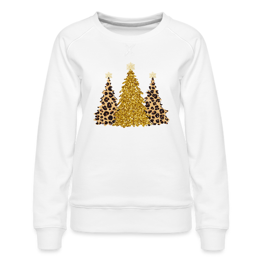 Holiday Trees | Faux Glitter Winter Sweatshirt - white